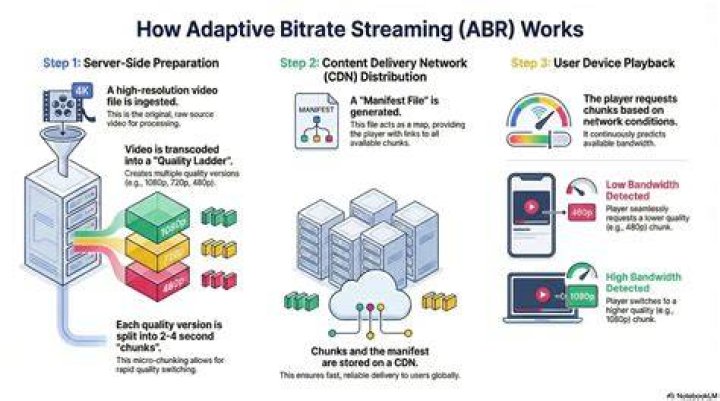 Adaptive bitrate streaming ABR technology diagram
