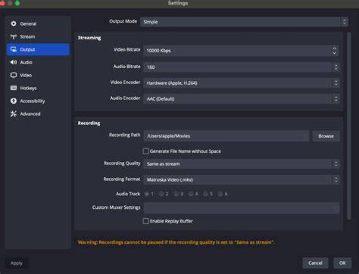 Adjusting video quality settings on a streaming platform