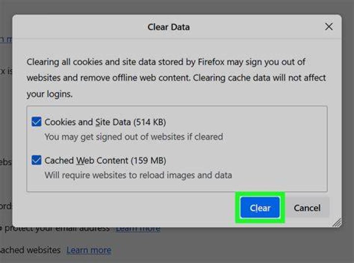 Clearing cookies and cache for browser privacy