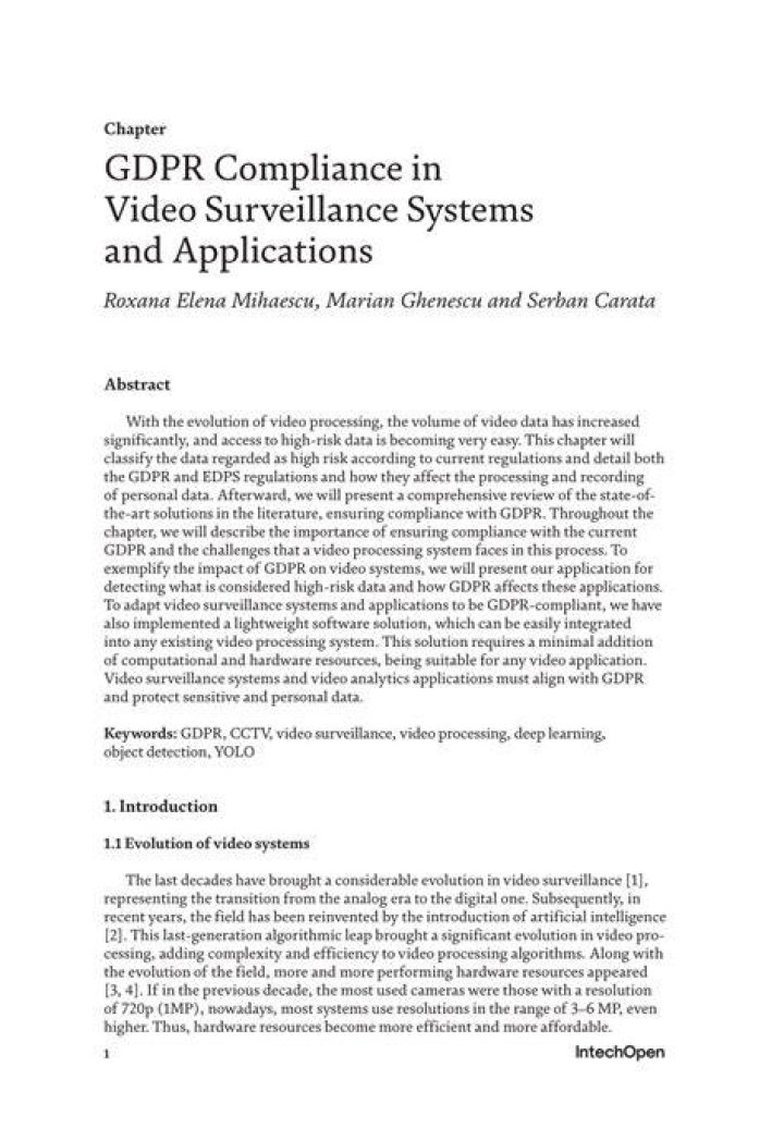 GDPR compliance for video surveillance and recording