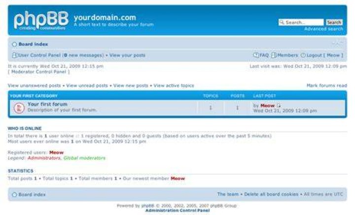 Internet forum categories thread navigation