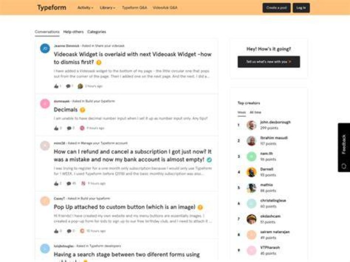 Online forum user profile setup community