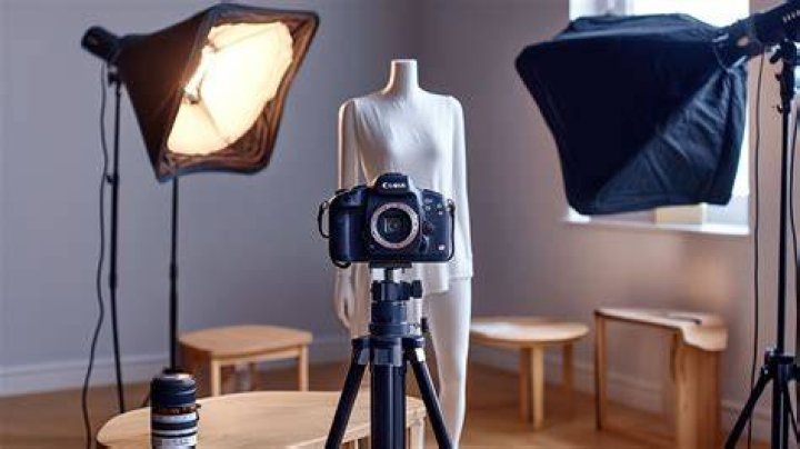 Shiny clothing photography aesthetic with studio lighting