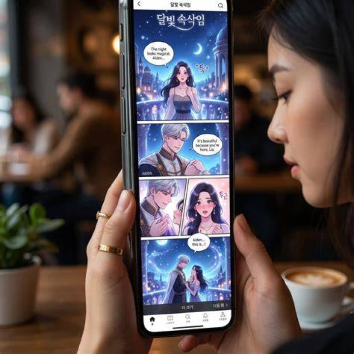 Webtoon vertical scroll format on mobile device